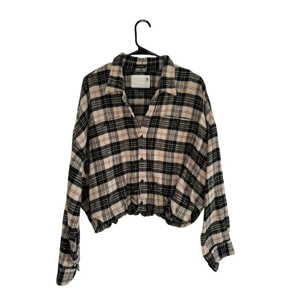 R13 Plaid Gathered Hem Workshirt Size XS - Picture 1 of 13